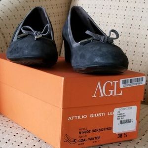 AGL Blue/Grey Block Heel
